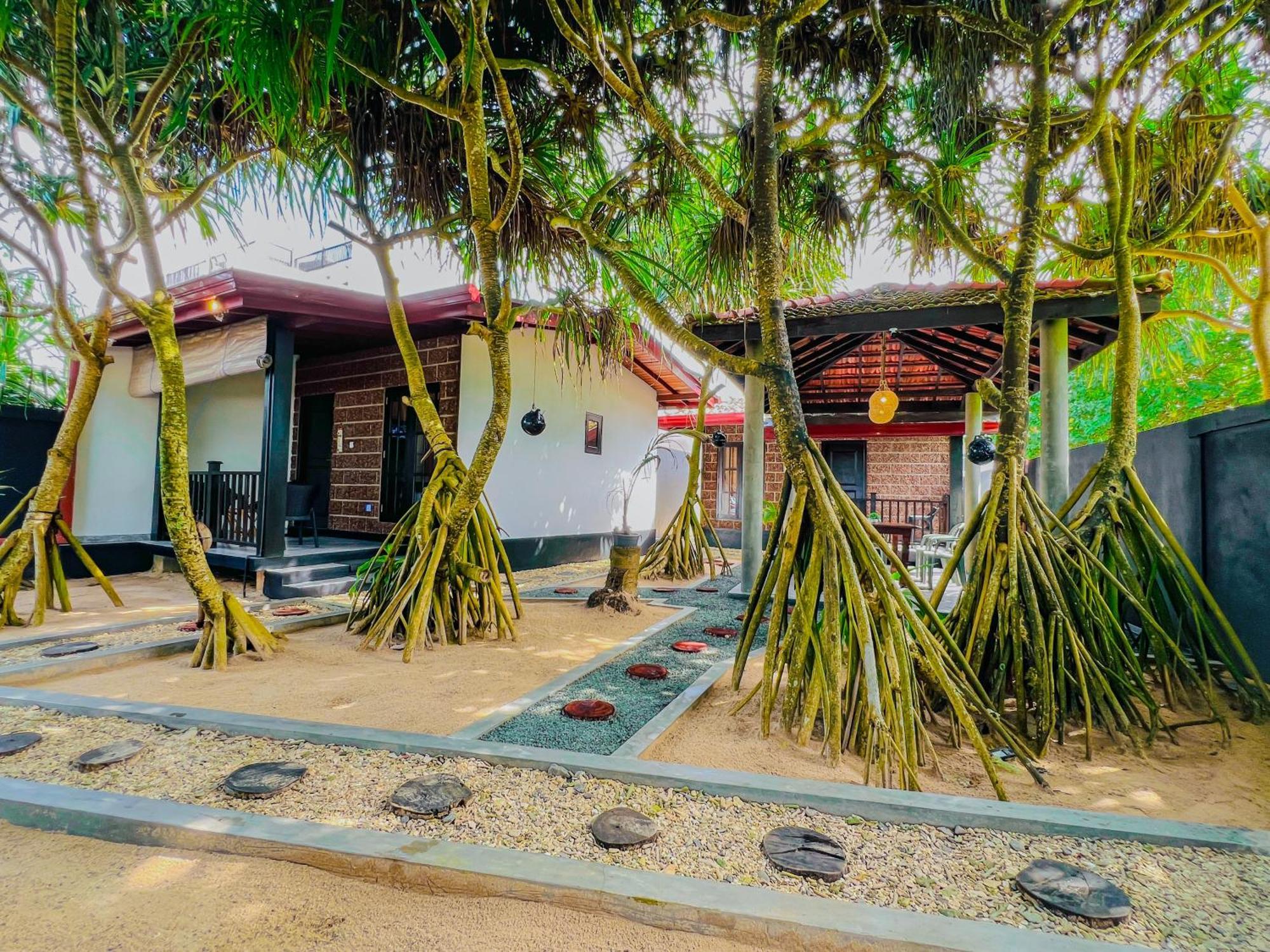 Sea Shell Villa Hikkaduwa 2 Separate Cabanas Ocean Front Villa Exterior photo